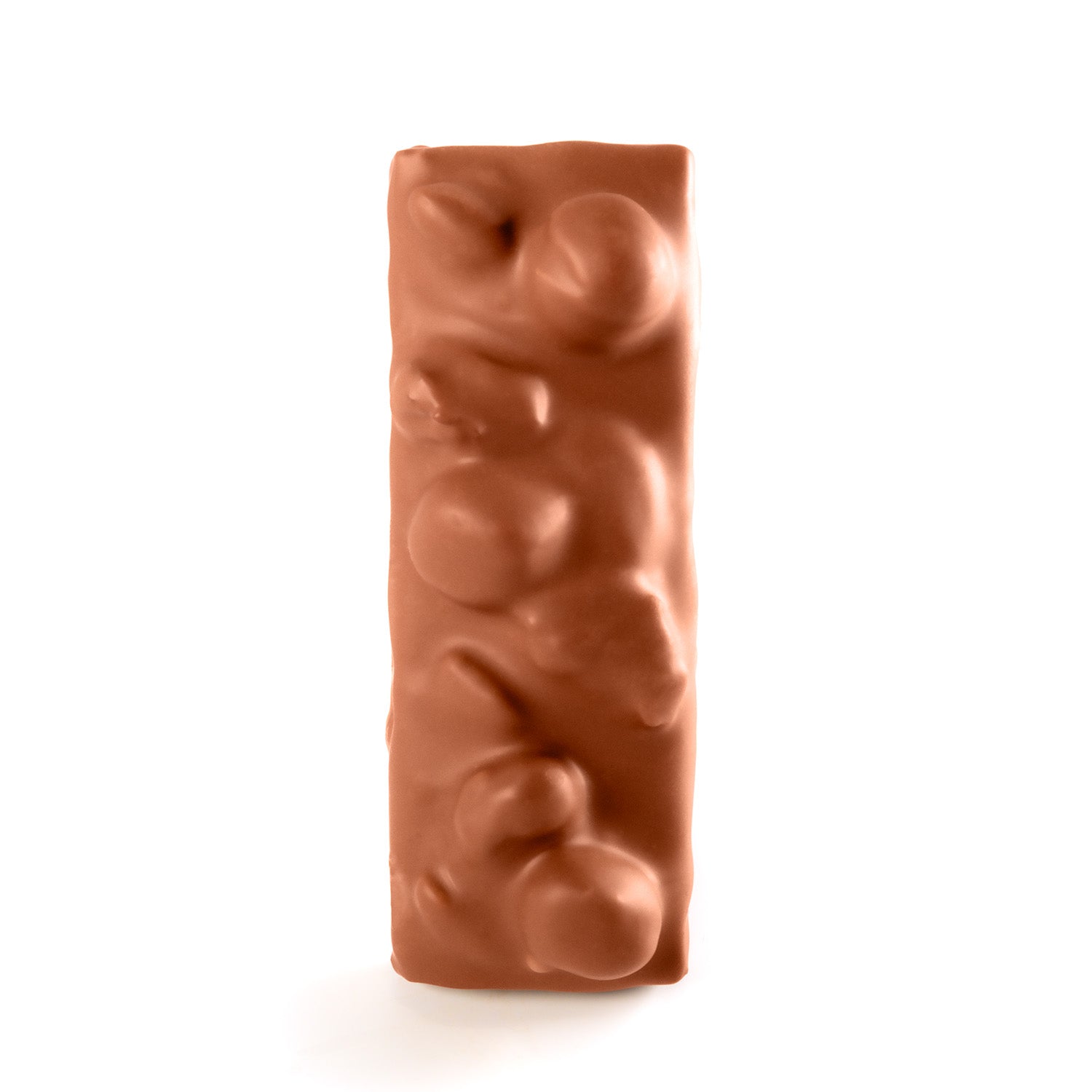 Barre pralinée façon mendiant au chocolat, pistache, cranberries et amandes. Un barre chocolatée de luxe pur les fins gourmands. par Cavaletti Paris version chocolat au lait