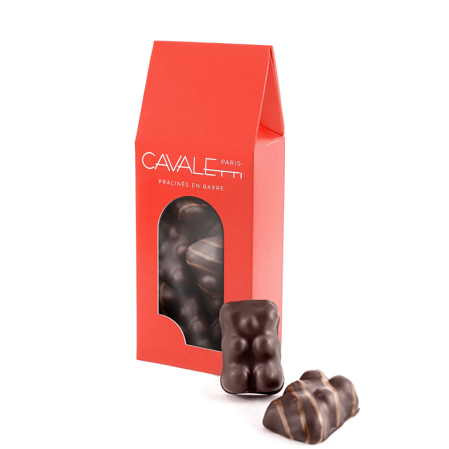 Oursons Guimauve au chocolat noir par Cavaletti Paris, artisan chocolatier à Neuilly sur Seine. Guimauve à la vanille et au praliné. 
