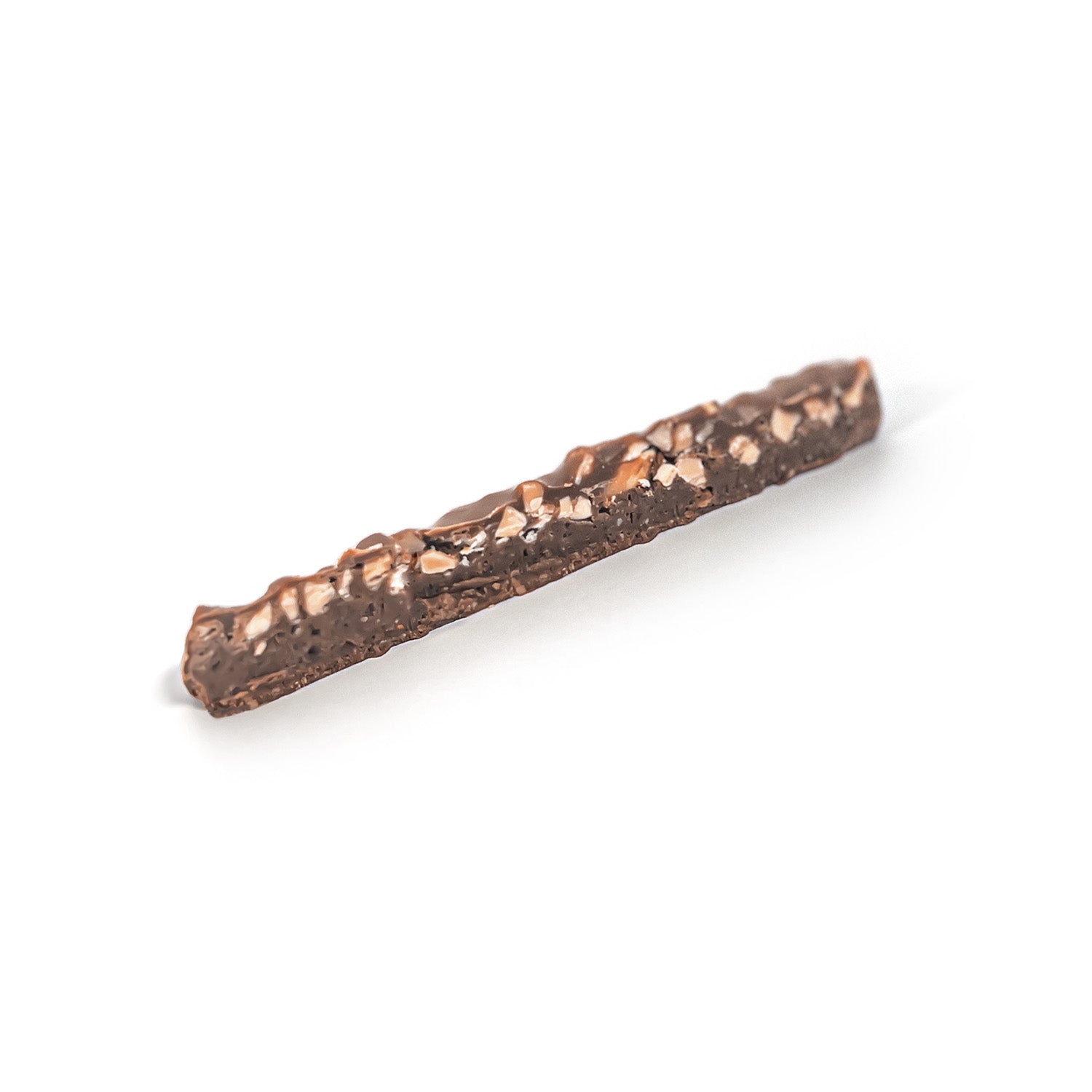 Intérieur praliné de nos barre chocolat facon rocher. Confection artisanale à Neuilluy sur seine par Cavaletti paris. 