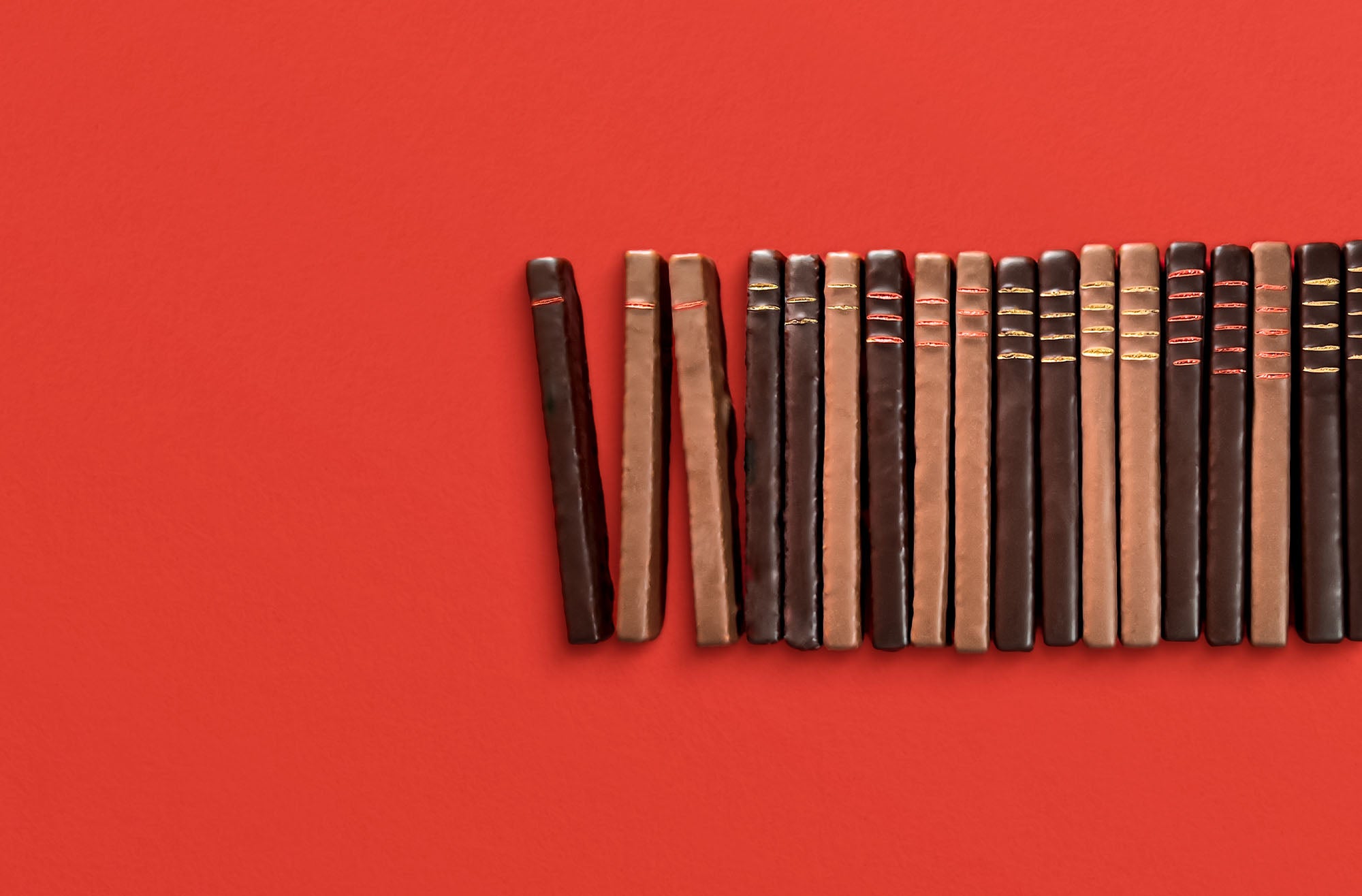 Nos barre Cavaletti  au chocolat praliné, un format original à offre en coffret